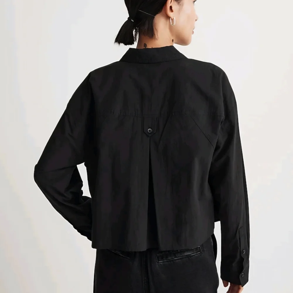 Madewell OVERSIZED Black Button-Down Shirt - Picture 2 of 12